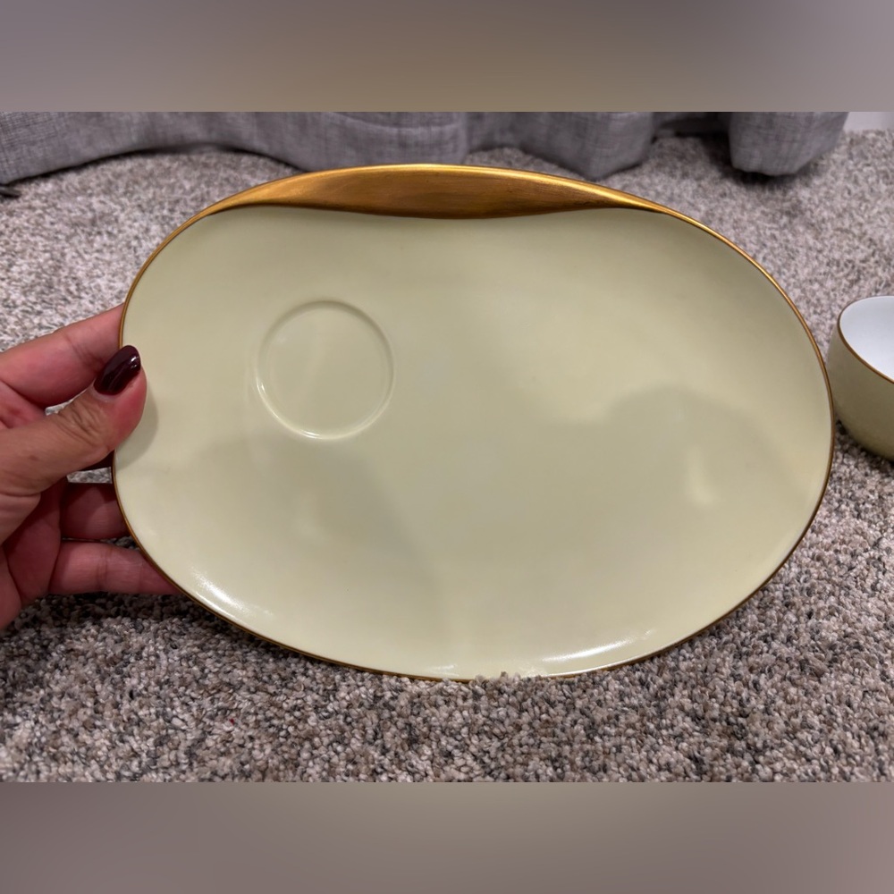 Vintage Noritake Pastel Yellow Snack Plate & Cup Set - Picture 7 of 11